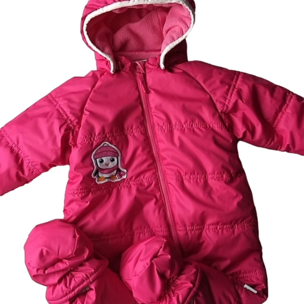 Baby Girl Penguin Zip-Up Pram Snowsuit * S…
